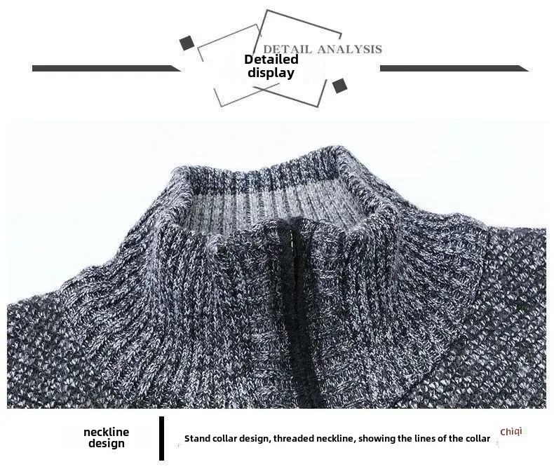 Knitzip-up Cardigan Men's Autumn/winter Thickened Sweater For Middle-aged Elderly Father Thickened Jacket Clearance Sale