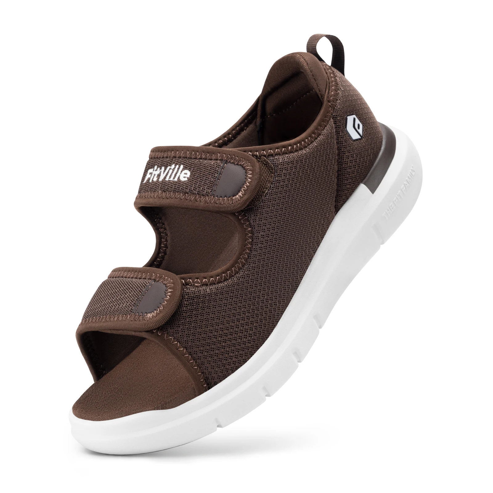 FitVille Men'S Sandals Summer Flat Shoes Widened Elderly Casual Shoe Breathable Lightweight For Plantar Fasciitis Pain Relief