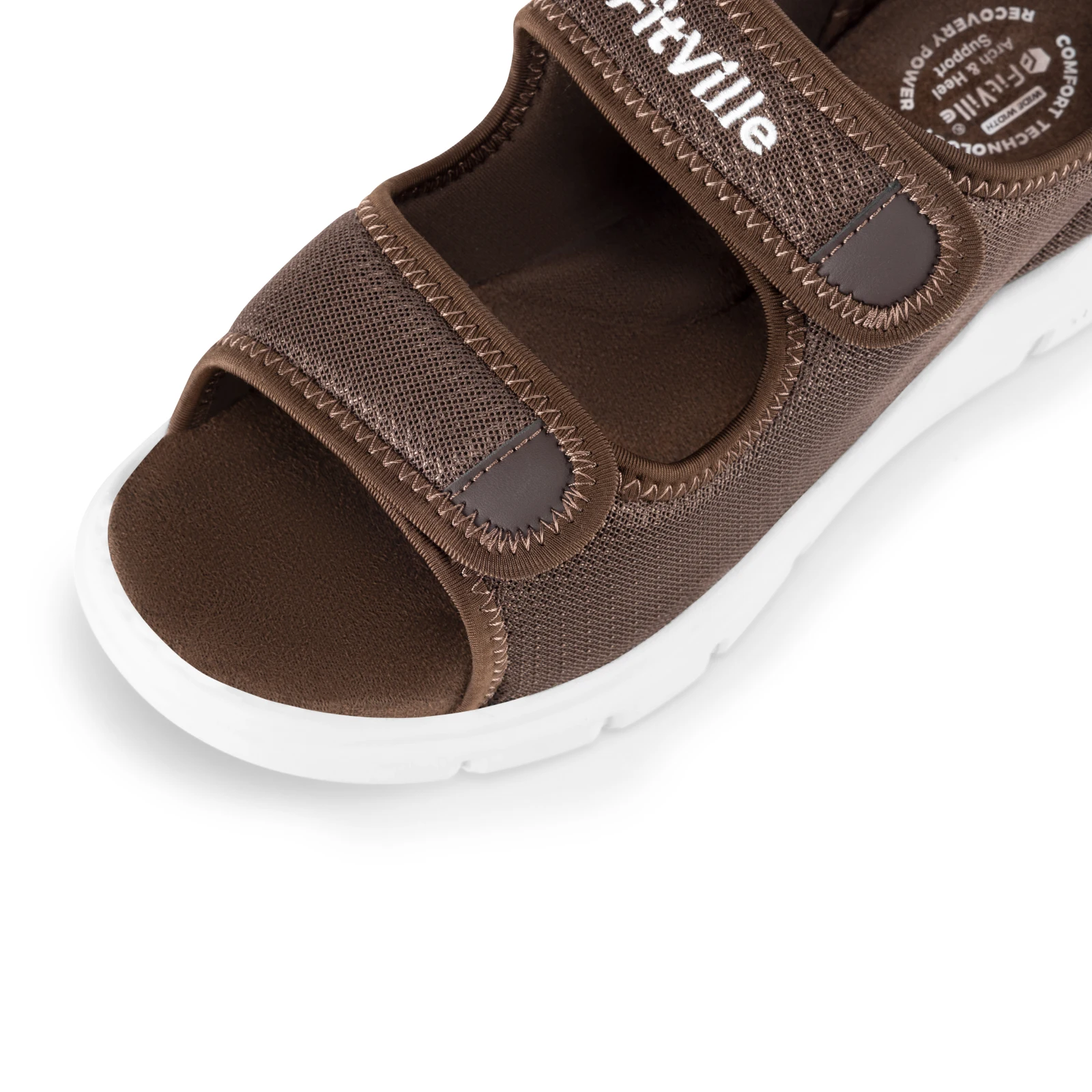 FitVille Men'S Sandals Summer Flat Shoes Widened Elderly Casual Shoe Breathable Lightweight For Plantar Fasciitis Pain Relief