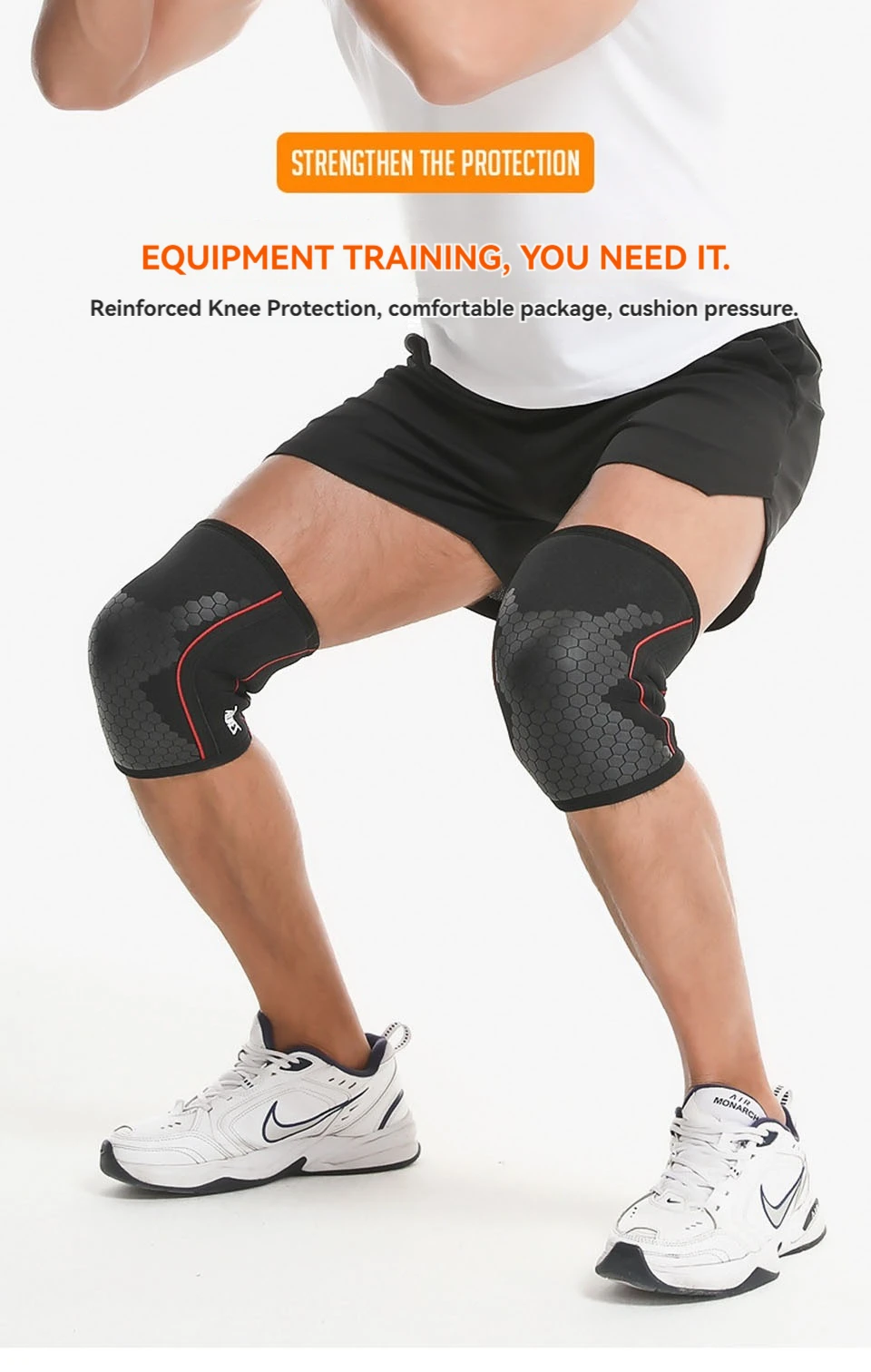 AOLIKES Rodilleras para levantamiento de pesas, rodilleras de neopreno premium de 7 mm de grosor para levantamiento de pesas para sentadillas, levantamiento de pesas y levantamiento de pesas