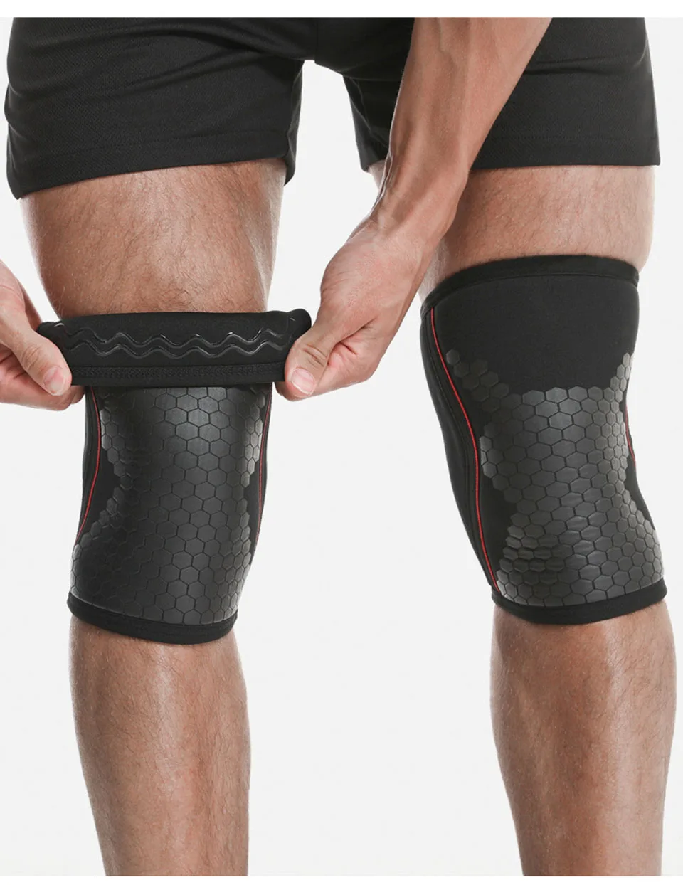 AOLIKES Rodilleras para levantamiento de pesas, rodilleras de neopreno premium de 7 mm de grosor para levantamiento de pesas para sentadillas, levantamiento de pesas y levantamiento de pesas