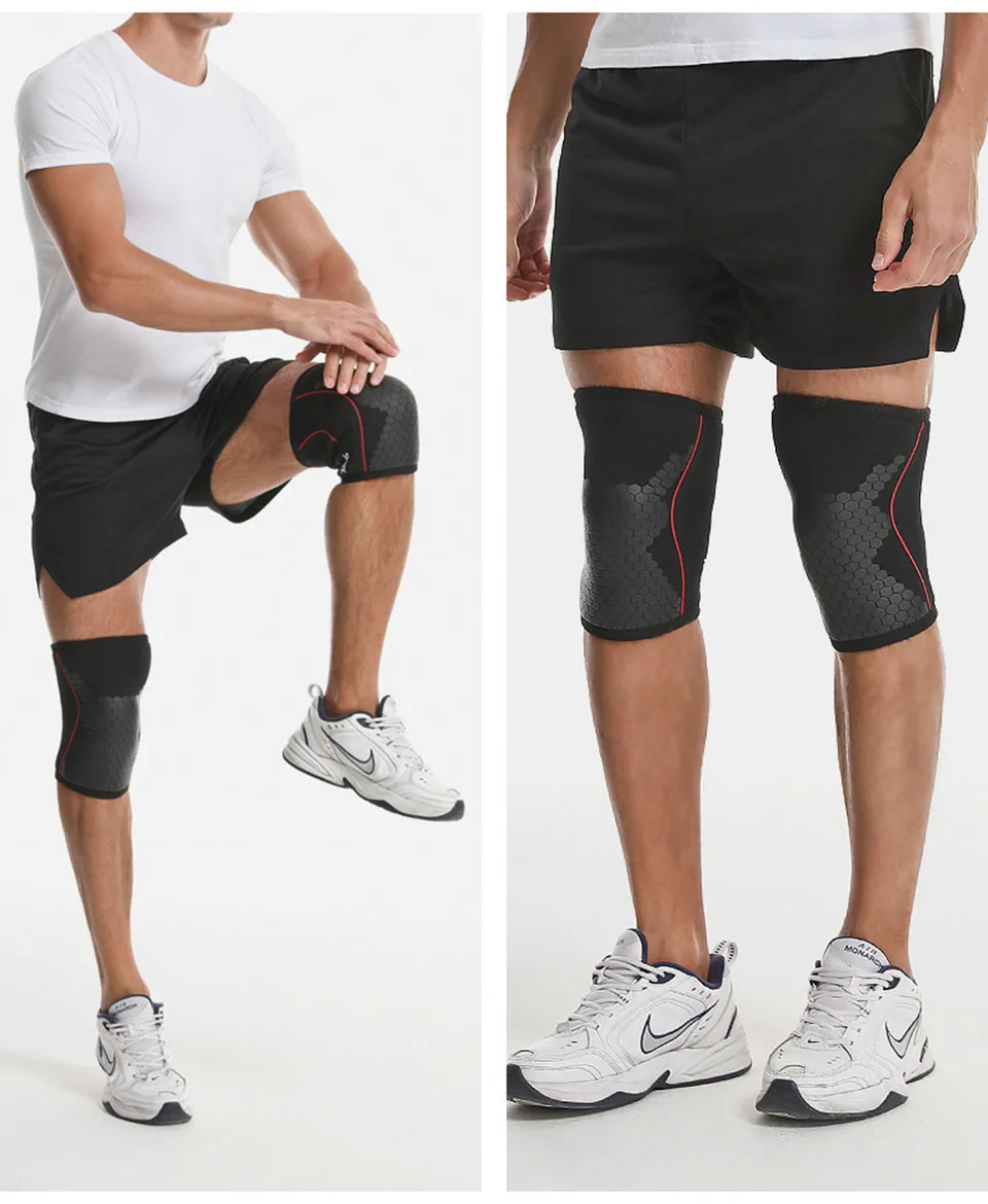 AOLIKES Rodilleras para levantamiento de pesas, rodilleras de neopreno premium de 7 mm de grosor para levantamiento de pesas para sentadillas, levantamiento de pesas y levantamiento de pesas