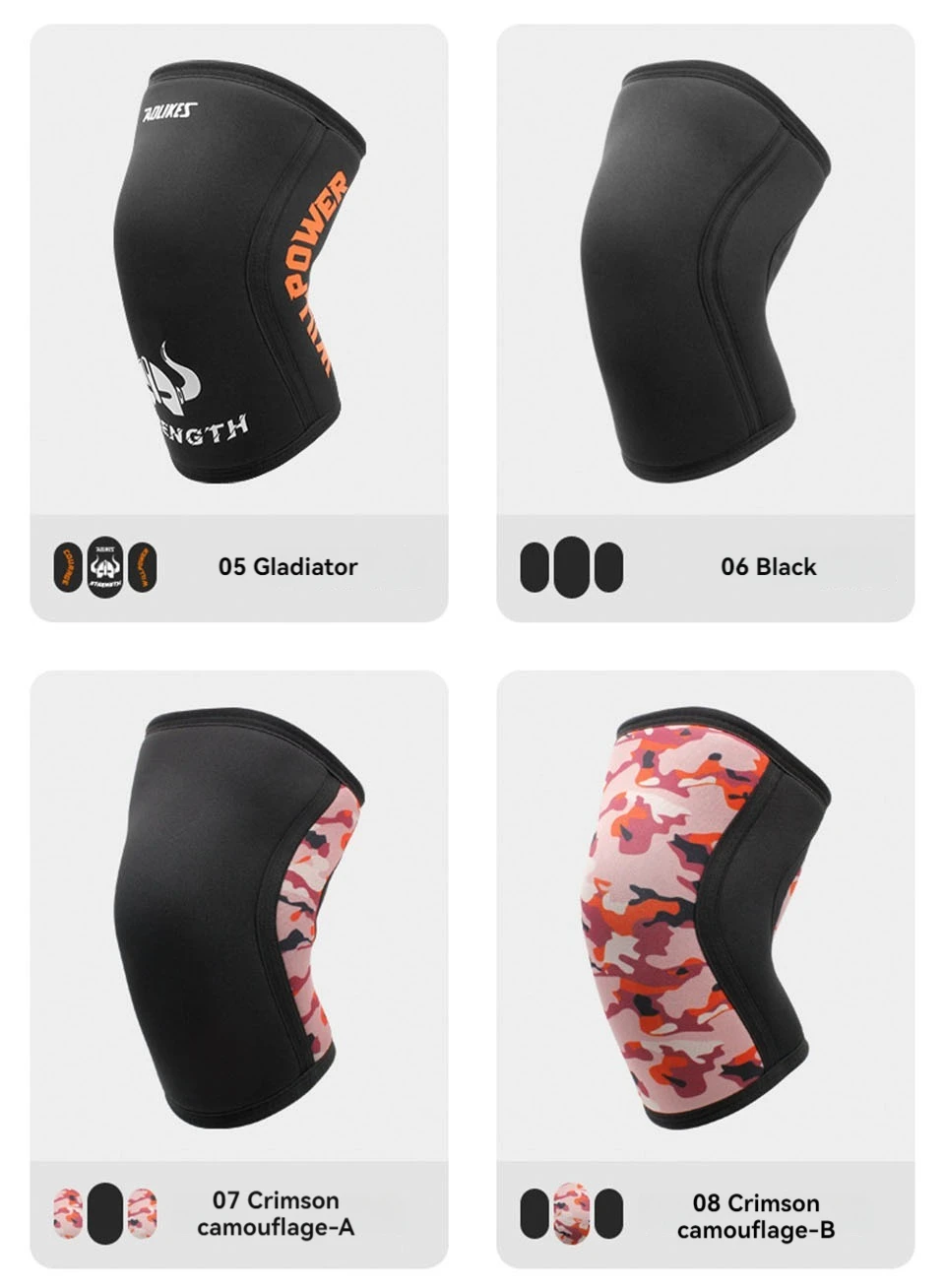 AOLIKES Rodilleras para levantamiento de pesas, rodilleras de neopreno premium de 7 mm de grosor para levantamiento de pesas para sentadillas, levantamiento de pesas y levantamiento de pesas