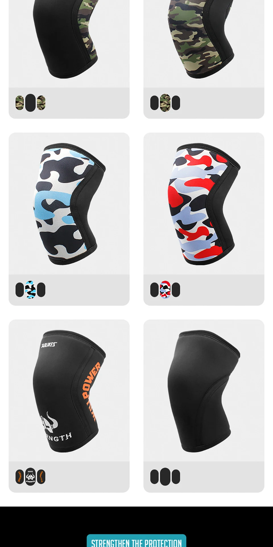 AOLIKES rodilleras de neopreno de 7mm para levantamiento de pesas (par) rodillera de compresión soporte para sentadillas Crossfit entrenamiento