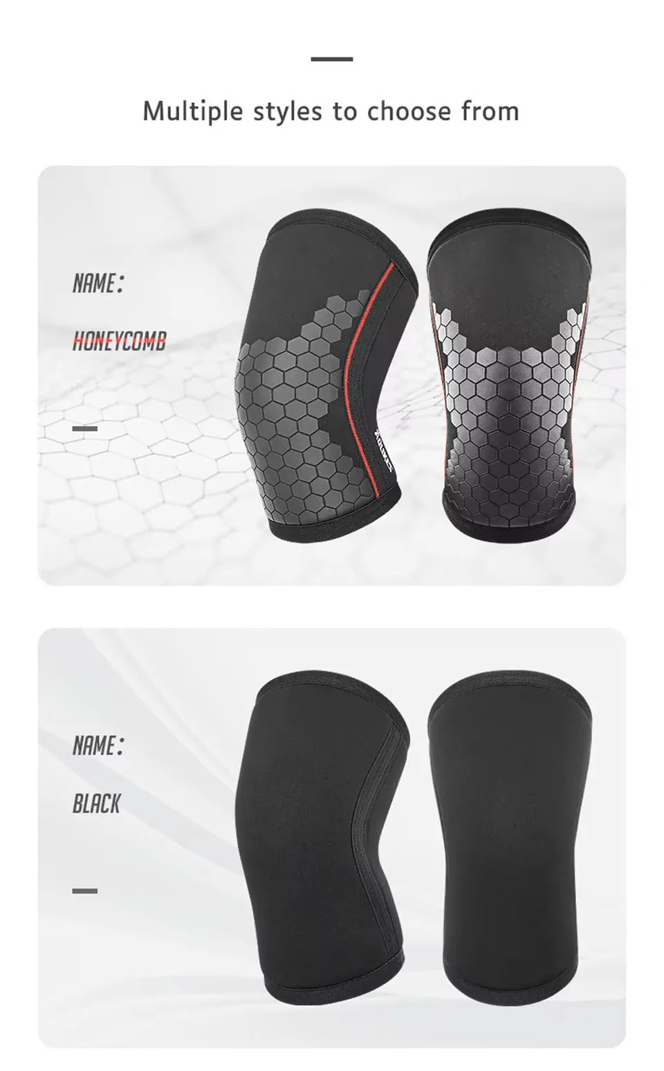 AOLIKES rodilleras de neopreno de 7mm para levantamiento de pesas (par) rodillera de compresión soporte para sentadillas Crossfit entrenamiento