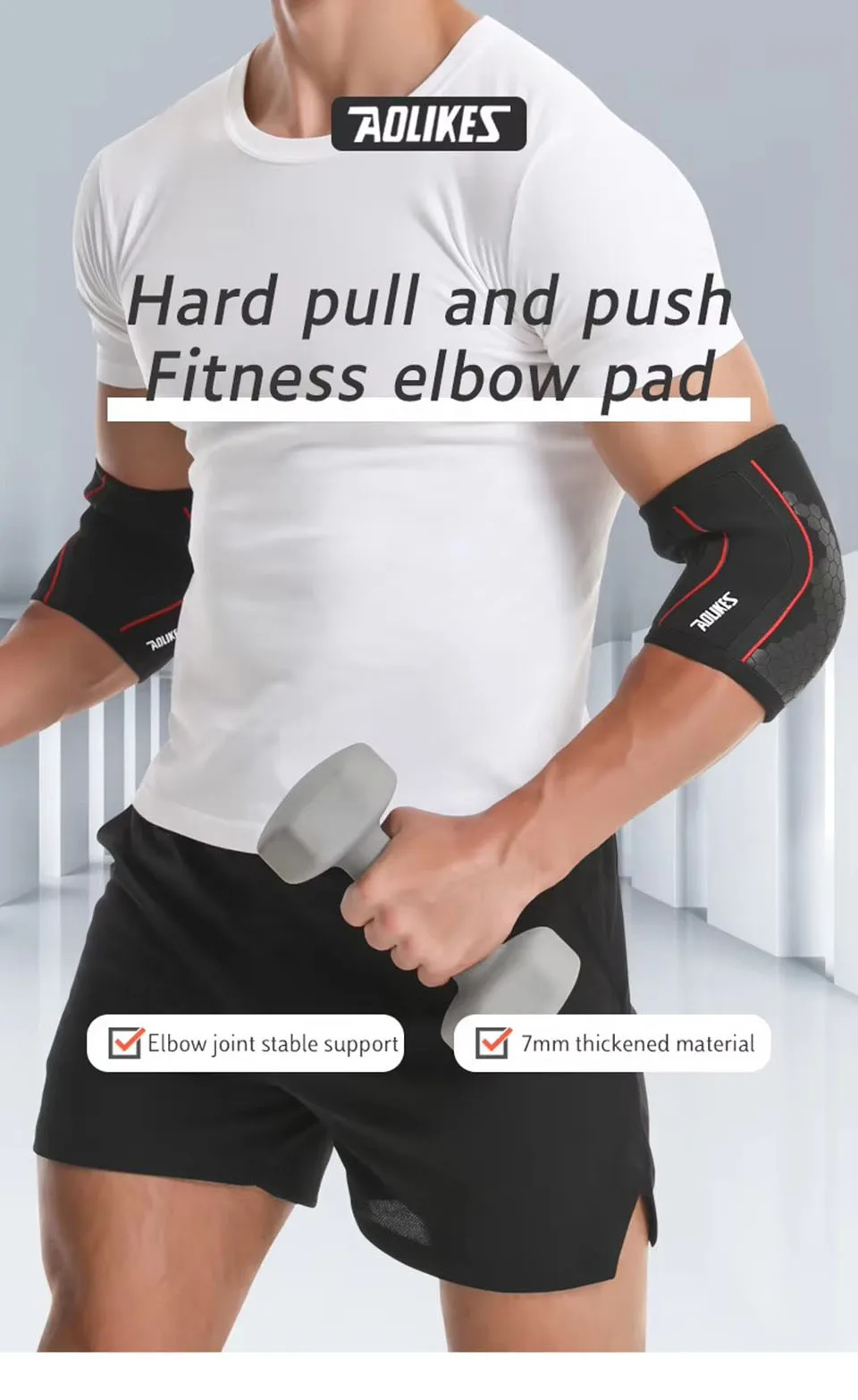 AOLIKES rodilleras de neopreno de 7mm para levantamiento de pesas (par) rodillera de compresión soporte para sentadillas Crossfit entrenamiento