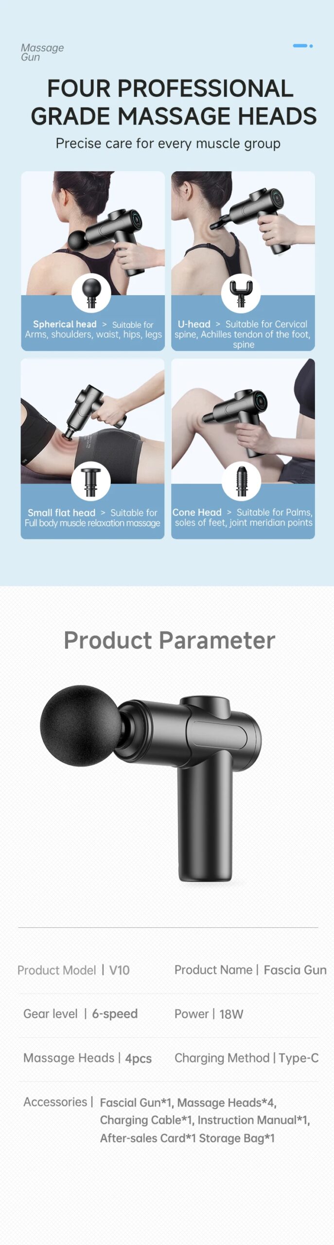 Nueva Pistola de Masaje Fascial 2026, Alivia Profundamente el Dolor Muscular, Equipo de Fitness y Relajación, Pantalla Táctil LED, 6 Cabezales de Masaje, Regalos