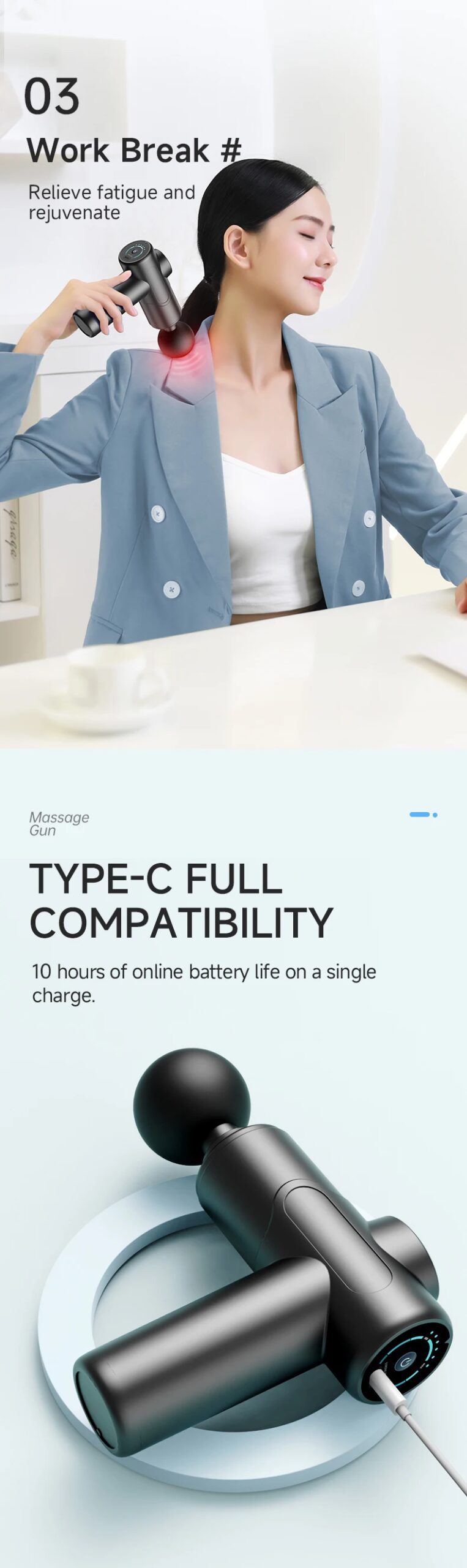 Nueva Pistola de Masaje Fascial 2026, Alivia Profundamente el Dolor Muscular, Equipo de Fitness y Relajación, Pantalla Táctil LED, 6 Cabezales de Masaje, Regalos