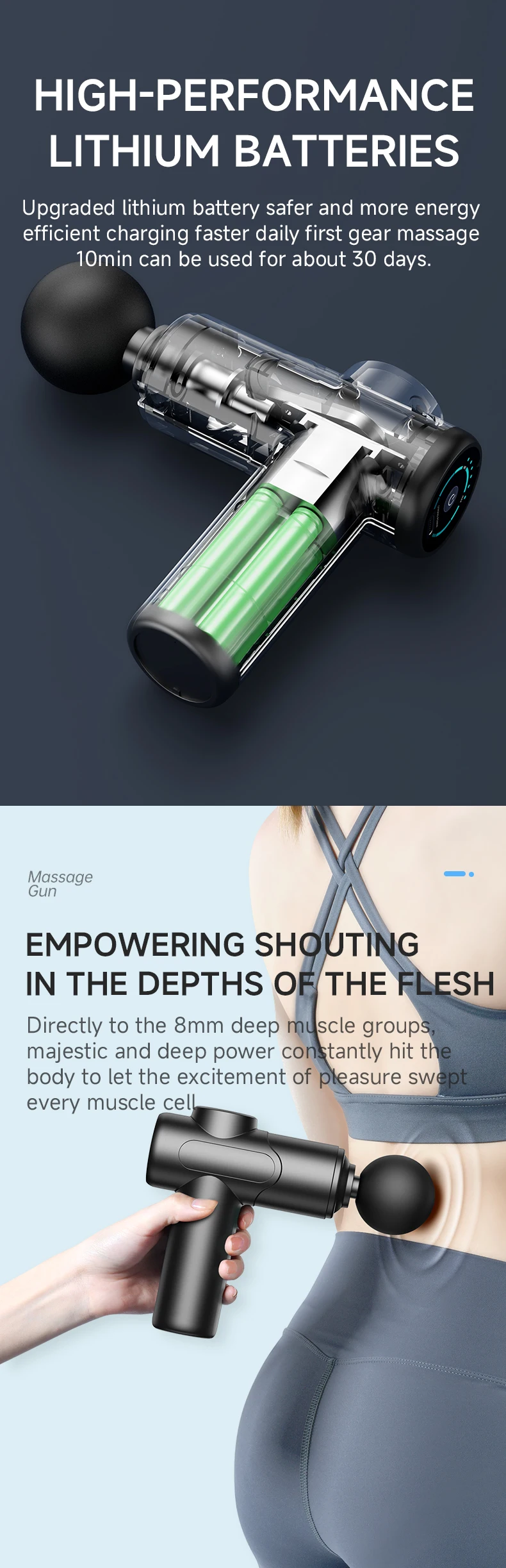 Nueva Pistola de Masaje Fascial 2026, Alivia Profundamente el Dolor Muscular, Equipo de Fitness y Relajación, Pantalla Táctil LED, 6 Cabezales de Masaje, Regalos