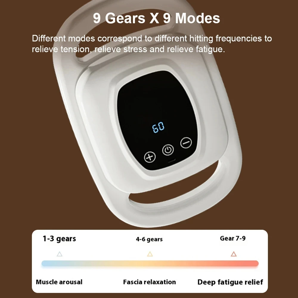 Pistola de masaje de 6 cabezales para aliviar los músculos, percusión de tejidos profundos para cuello, columna Cervical, cuerpo completo