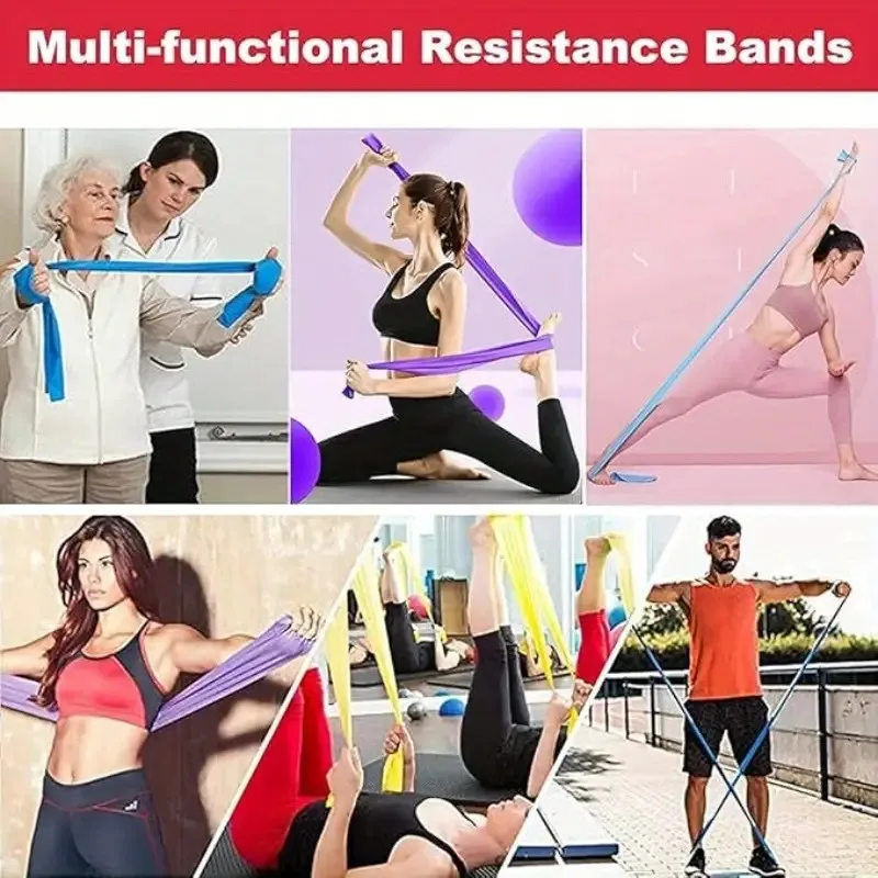 3 unids/set, cinturón de tensión de Yoga, banda elástica de resistencia física para hombres y mujeres, cinturón elástico de Yoga para entrenamiento de fuerza