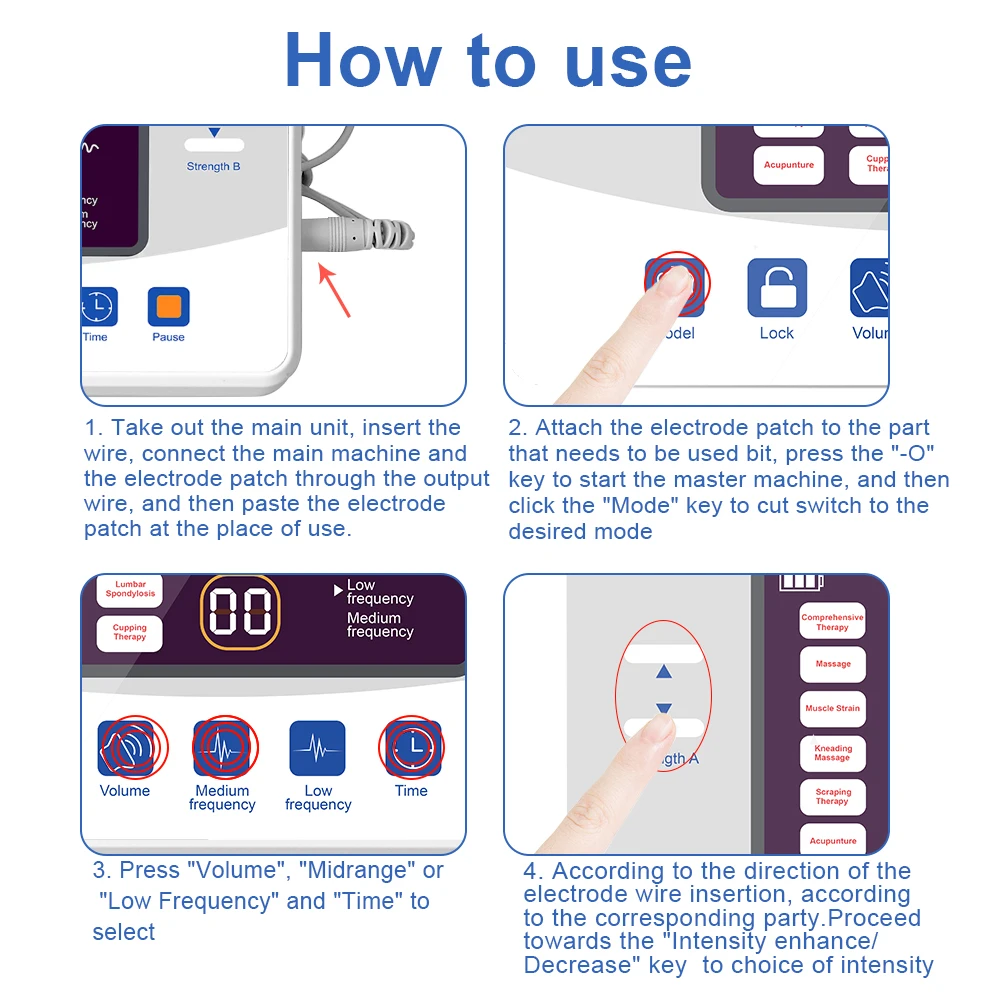 Estimulador muscular eléctrico EMS, unidad Tens, electroestimulador, masajeador de fisioterapia de pulso, dispositivo de relajación para el cuidado de la salud recargable