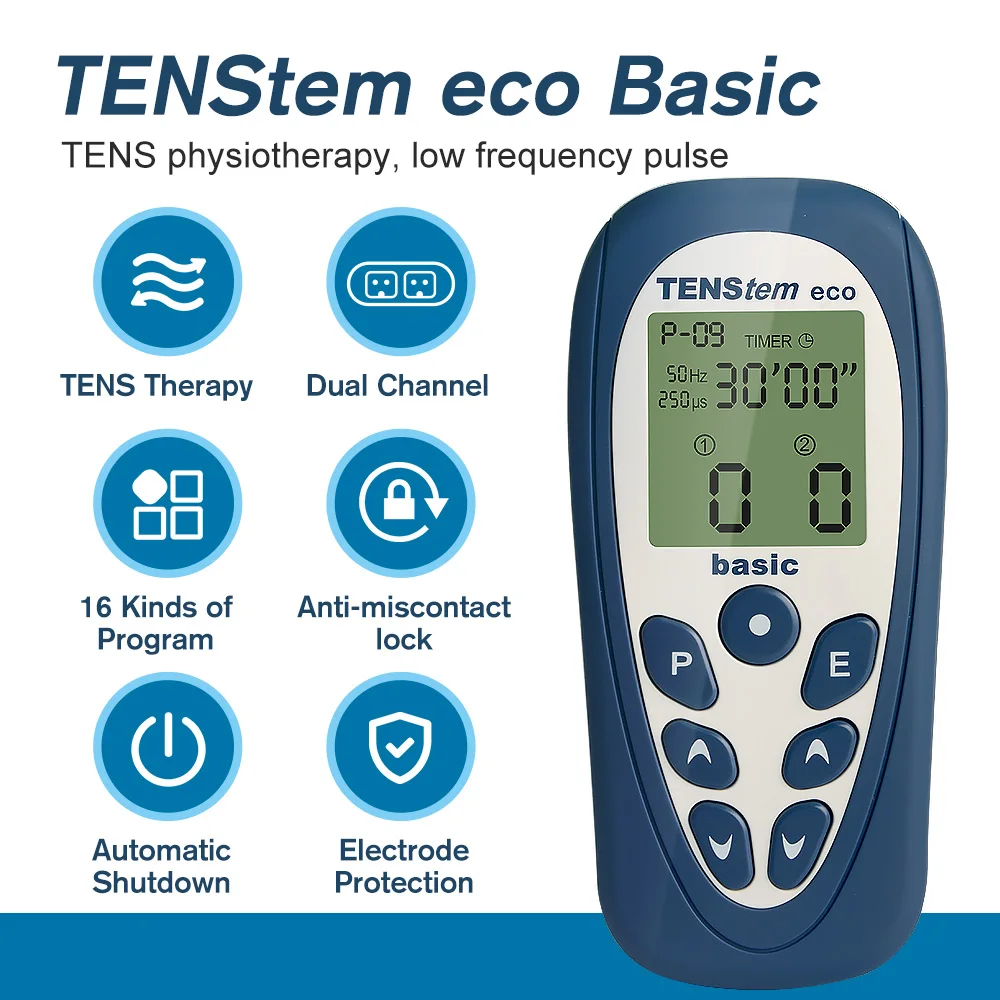 Unidad Tens Estimulador muscular 16 Modo de masaje Máquina Tens EMS Dispositivo Masajeador con pantalla táctil Intensidad Paño de hombros de tejido profundo Rel