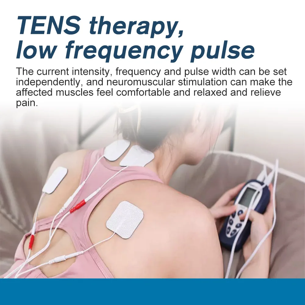 Unidad Tens Estimulador muscular 16 Modo de masaje Máquina Tens EMS Dispositivo Masajeador con pantalla táctil Intensidad Paño de hombros de tejido profundo Rel