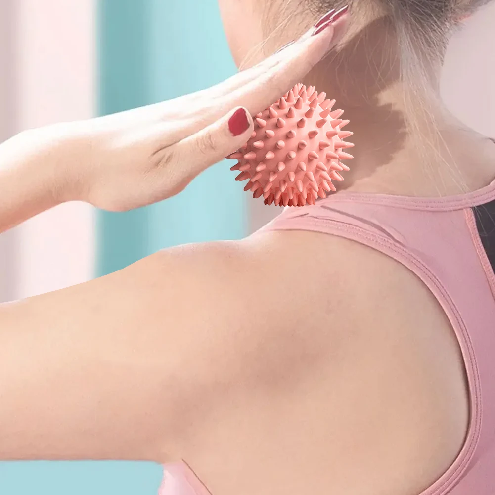 Bola de masaje con punta, rodillo masajeador con pinchos, bola masajeadora de punto de disparo de alta densidad, rodillo de tejido profundo de 6cm para estrés de manos y pies