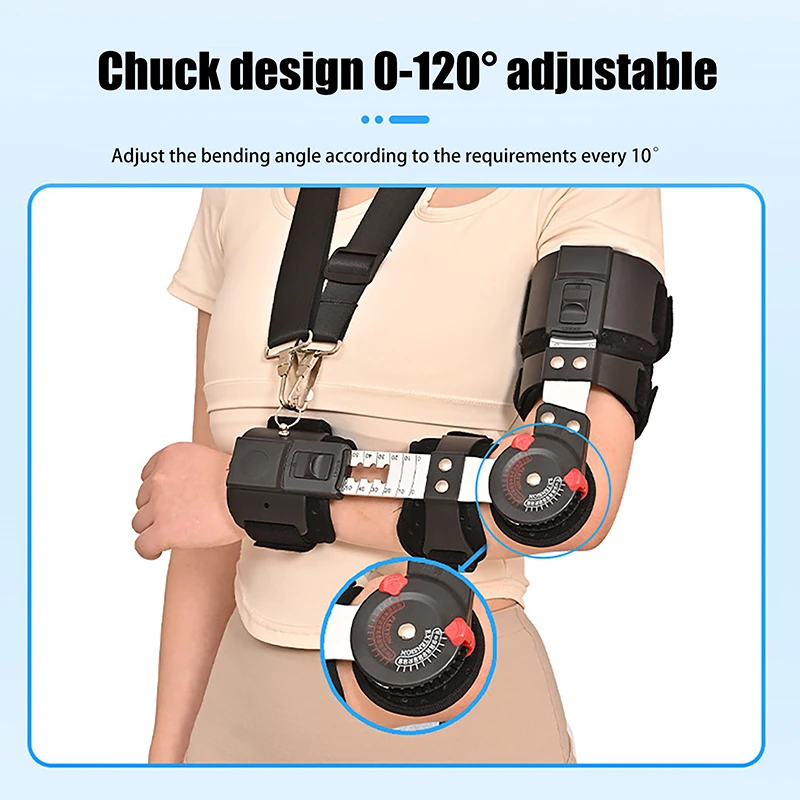 1 Uds. Soporte de fijación de articulación de codo, eslinga de brazo de hombro con bisagras para soportes de brazo, férula de soporte, órtesis