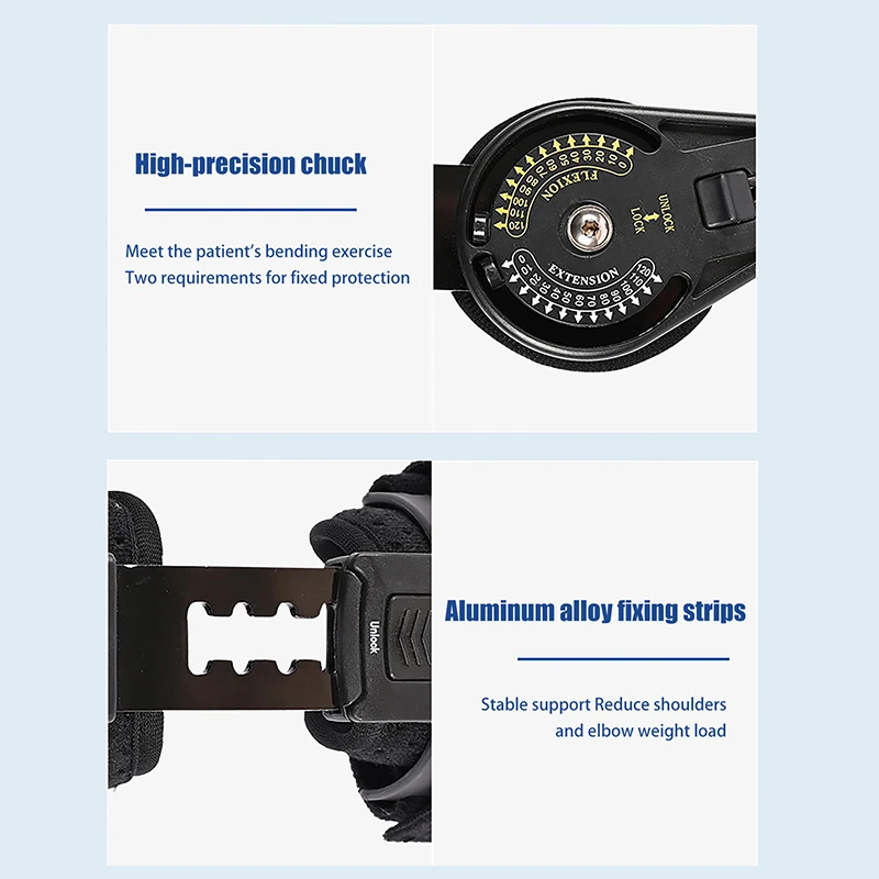 1 Uds. Soporte de fijación de articulación de codo, eslinga de brazo de hombro con bisagras para soportes de brazo, férula de soporte, órtesis