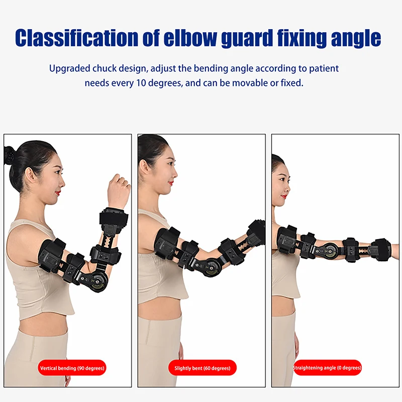 1 Uds. Soporte de fijación de articulación de codo, eslinga de brazo de hombro con bisagras para soportes de brazo, férula de soporte, órtesis