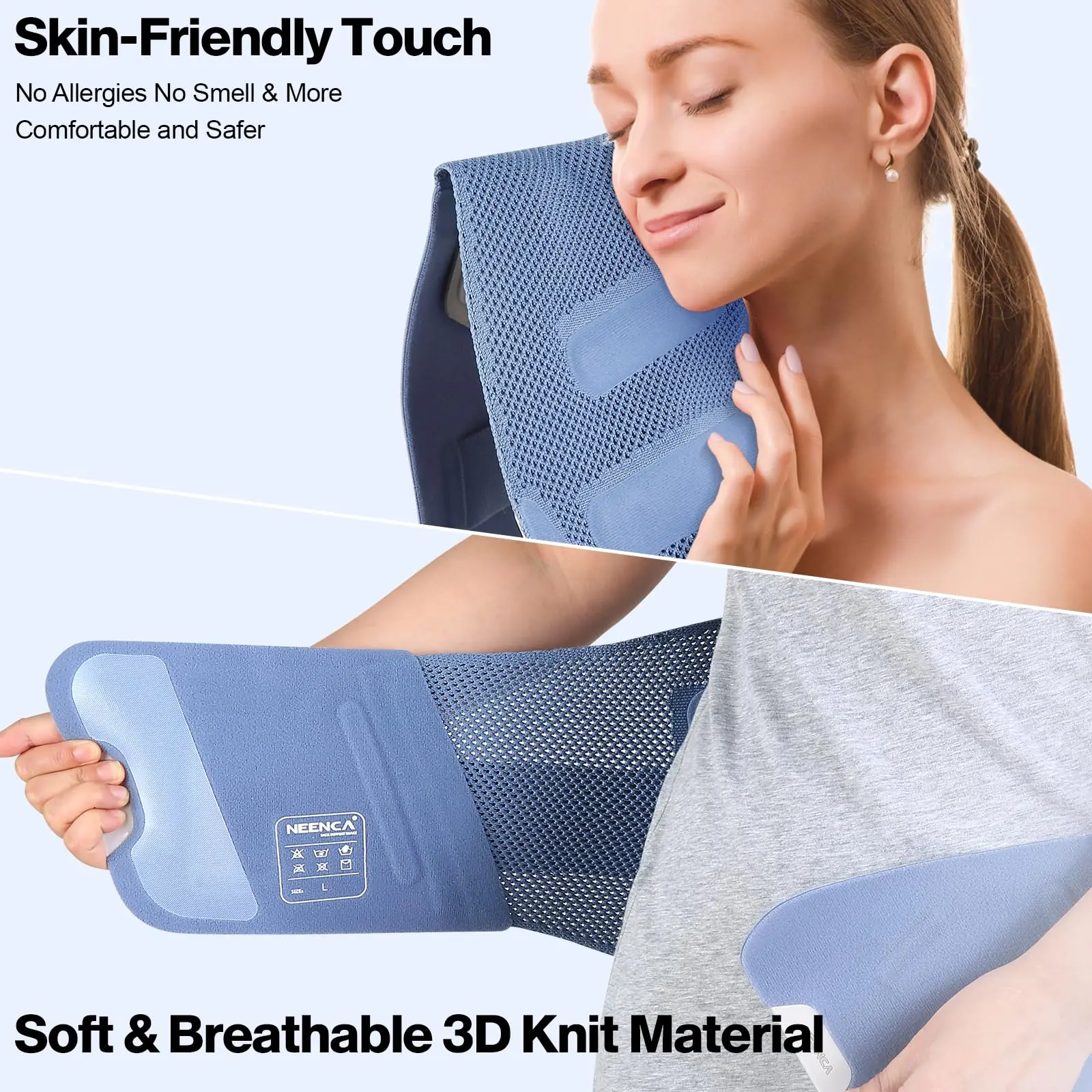 NEENCA Soporte de espalda Cinturón de soporte lumbar ajustable Envoltura de cintura para alivio del dolor de espalda baja, lesiones, ciática, escoliosis