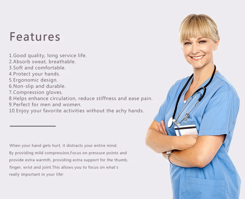Guantes de Compresión para Artritis, Alivio del Dolor Articular, Soporte de Muñeca, Muñequera de Compresión para Terapia, para Hombres y Mujeres