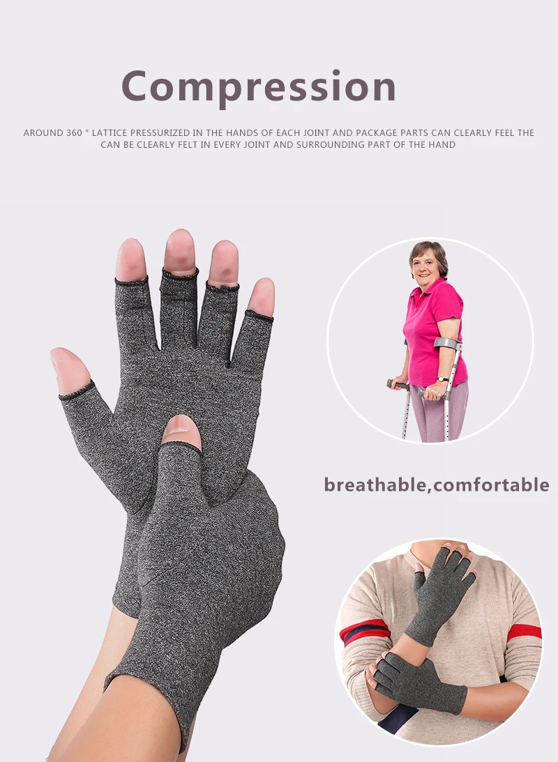 Guantes de Compresión para Artritis, Alivio del Dolor Articular, Soporte de Muñeca, Muñequera de Compresión para Terapia, para Hombres y Mujeres